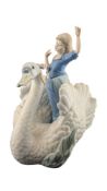 LLADRO - VINTAGE 20TH CENTURY THE SWAN & THE PRINCESS FIGURE