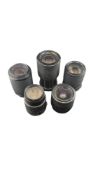 MINOLTA, JAPAN - FIVE VINTAGE MINOLTA 35MM CAMERA LENSES