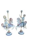 LLADRO - PAIR OF VINTAGE SPANISH PORCELAIN CAROUSEL FIGURES