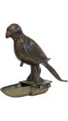 INDIAN 19TH CENTURY BRASS BIRD / PARROT OIL LAMP