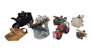 COLLECTION OF LATE 20TH / 21ST CENTURY NOVELTY TRANSPORT RELATED TEAPOTS