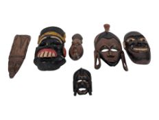 TRIBAL ART - COLLECTION OF 20TH CENTURY CARVED AFRICAN MASKS