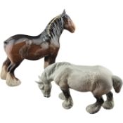 BESWICK - TWO MID CENTURY PORCELAIN HORSE FIGURES