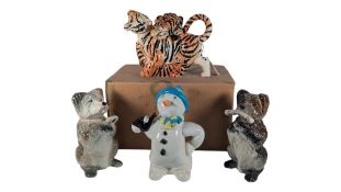 PAUL CARDEW - FOUR LATE 20TH / 21ST CENTURY NOVELTY TEAPOTS