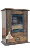 EARLY 20TH CENTURY OAK TABLE TOP SMOKER'S CABINET