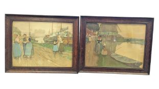 AFTER HENRI CASSIERS (1858-1944) - PAIR OF COLOURED LITHOGRAPHS