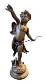 AFTER JEAN LOUIS GREGOIRE - LATE 19TH CENTURY CAST METAL CUPID FIGURE