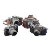 IHAGEE, GERMANY - FOUR VINTAGE KINE EXAKTA / EXA CAMERAS