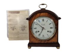 LATE 20TH CENTURY COMITTI OF LONDON MAHOGANY MANTEL CLOCK W/ INSTRUCTION MANUAL