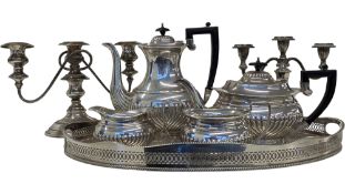 SPEAR & JACKSON EPNS A1, SHEFFIELD - VINTAGE MID 20TH CENTURY SILVER PLATE TEA SERVICE