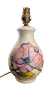 MOORCROFT - LATE 20TH CENTURY CERAMIC MAGNOLIA PATTERNED LAMP BASE