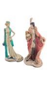 COALPORT - TWO LATE 20TH CENTURY RESIN ROARING TWENTIES FIGURES