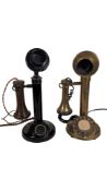 TWO EARLY 20TH CENTURY CANDLESTICK TELEPHONES