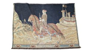 LARGE 20TH CENTURY MACHINED TAPESTRY DEPICTING THE KNIGHT OF SIENA