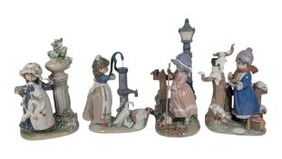 LLADRO - FOUR LATE 20TH CENTURY PORCELAIN FIGURES FROM THE FOUR SEASONS SERIES