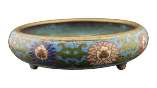 19TH CENTURY CHINESE CLOISONNE HOT WATER BOWL