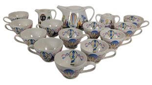 VILLEROY & BOCH - LATE 20TH CENTURY PORCELAIN LE BALLON TEA SERVICE