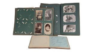 TWO EARLY TO MID 20TH CENTURY FAMILY PHOTOGRAPH ALBUMS & FRIENDSHIP BOOK