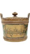 19TH CENTURY VICTORIAN HAND PAINTED FOLK ART POT