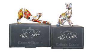 CARDEW DESIGN - TWO CONTEMPORARY BOXED COOL CATZ CHINA FIGURES