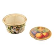ROYAL WORCESTER MINIATURE DISH & CROWN DERBY ENCRUSTED BOWL