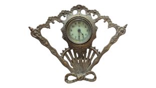 20TH CENTURY ART NOUVEAU STYLE BRASS MANTLE CLOCK