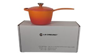 LE CREUSET - CONTEMPORARY BOXED CAST IRON SIZE 18 LIDDED SAUCEPAN