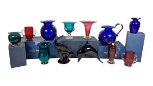 LARGE COLLECTION OF LATE 20TH CENTURY BRISTOL BLUE GLASS PIECES