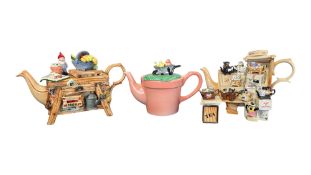 CARDEW DESIGN - THREE 1990S VINTAGE CERAMIC NOVELTY TEAPOTS
