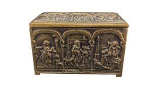 19TH CENTURY VICTORIAN BRASS CRIES OF LONDON TEA CADDY