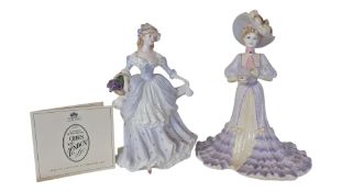 COALPORT - TWO 1990S BONE CHINA FIGURES OF LADIES