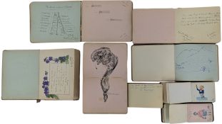 COLLECTION OF EARLY 20TH CENTURY HAND DRAWN WRITTEN FRIENDSHIP ALBUMS