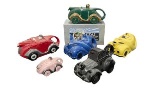 COLLECTION OF LATE 20TH / 21ST CENTURY RACING CAR NOVELTY TEAPOTS