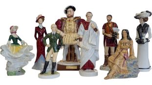 ENGLISH ROSE, STAFFORDSHIRE - COLLECTION OF SEVEN VINTAGE 20TH CENTURY PORCELAIN FIGURES