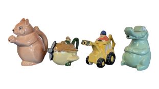 CARLTON WARE - FOUR 20TH CENTURY CERAMIC NOVELTY TEAPOTS