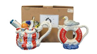 CARDEW DESIGN - TWO 1990S BEACH THEMED NOVELTY TEAPOTS