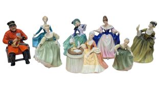 ROYAL DOULTON - EIGHT LATE 20TH CENTURY VINTAGE BONE CHINA FIGURES