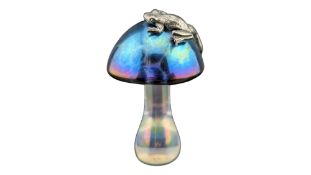 LATE 20TH CENTURY JOHN DITCHFIELD STUDIO GLASS TOADSTOOL FIGURE