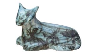 JOHN BEUSMANS FOR CARN POTTERY - 1970S POTTERY FIGURE OF A CAT