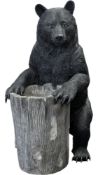 VINTAGE 20TH CENTURY RESIN BLACK BEAR RESIN STATUE