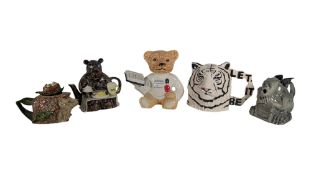 GARY SEYMOUR - FIVE LATE 20TH / 21ST CENTURY NOVELTY TEAPOTS