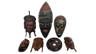 COLLECTION OF 20TH CENTURY VINTAGE AFRICAN TRIBAL & OTHER MASKS