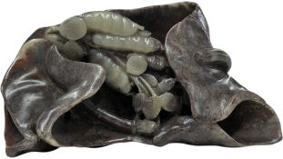EARLY 20TH CENTURY CHINESE CARVED JADE / STONE ORNAMENT PAPERWEIGHT