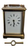 20TH CENTURY VINTAGE BRASS CARRIAGE CLOCK