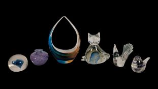COLLECTION OF LATE 20TH CENTURY STUDIO ART GLASS