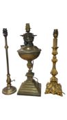COLLECTION OF 20TH CENTURY VINTAGE BRASS TABLE LAMPS