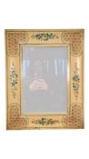 MID CENTURY VINTAGE HAND PAINTED WOODEN WALL HANGING MIRROR