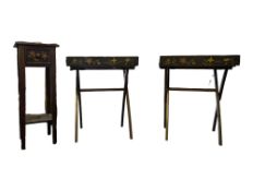 PAIR OF VINTAGE 20TH CENTURY TRAYS ON FOLDING LEGS