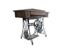 VICTORIAN 19TH CENTURY TREADLE SINGER SEWING TABLE