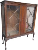 EARLY 20TH CENTURY MAHOGANY CHINA DISPLAY CABINET
